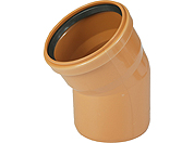 Отвод 160х15° ПВХ Pestan (Сербия), для наружной канализации под резин. кольцо (цвет кирпичный) ГОСТ 54475-2011 1