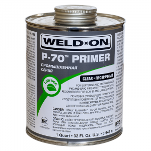 Очиститель (грунтовка для НПВХ/ХПВХ) 946 мл для изделий из ПВХ Weld-On P-70 Primer (США), в банке с кисточкой  1