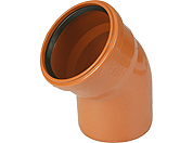 Отвод 250х45° ПВХ Pestan (Сербия), для наружной канализации под резин. кольцо (цвет кирпичный) ГОСТ 54475-2011 1