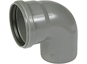 Отвод ПВХ 50х87° (s=3,2мм) Хемкор, для внутрен. канализации под резин. кольцо (цвет серый) 1