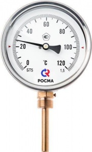 Термометр радиальный РОСМА тип БТ-32.211, биметаллический  D63 х 120°C, 1/2", L= 46мм 1