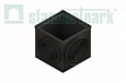 Дождеприёмник угловой пластиковый 403х403х391мм (черный), без решетки, класс А15 - С250 (до 25 т), PolyMax Basic