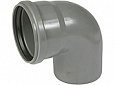 Отвод ПП 50х90 (s=1,8) Политэк, для внутрен. канализации под резин. кольцо (цвет серый) ГОСТ 32414-2013