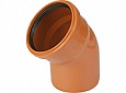 Отвод 110х45° ПВХ Хемкор, для наружной канализации под резин. кольцо (цвет кирпичный)