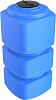 Емкость прямоугольная вертик., V-750л, 750х750х1667 мм (ДхШхН), горл. 300мм, цвет синий, серия F, Полимер-Групп
